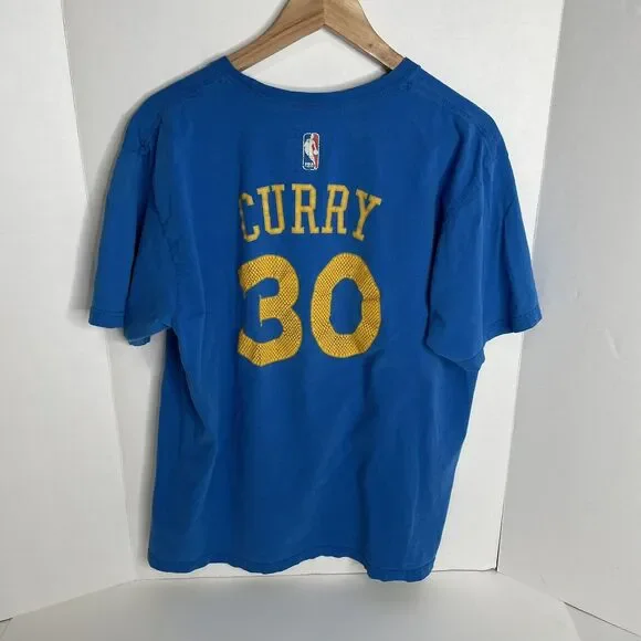 Golden State Warriors Stephen Curry T-Shirt, #30, Blue, Adidas XL - Picture 3 of 7